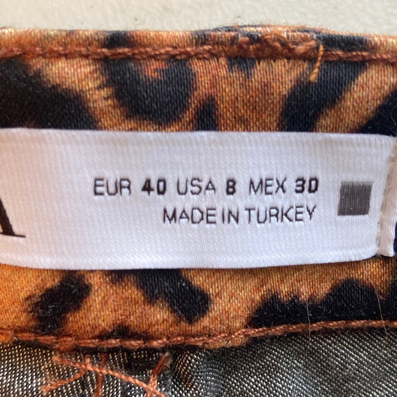 NWOT Zara Animal Print Skinny Pants - Picture 3 of 9